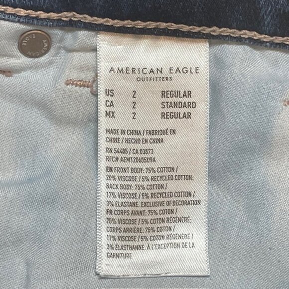 AMERICAN EAGLE Strigid High-Rise Distressed Mom Jeans with Floral Embroidery - Picture 12 of 13